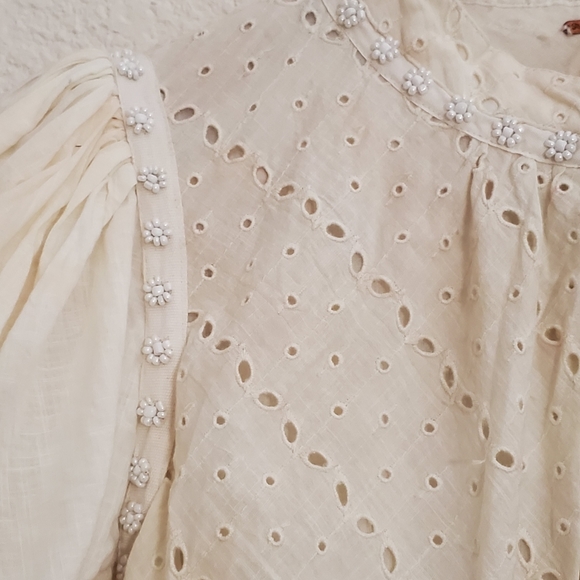 Free People Long Sleeve Eyelet Top - Picture 7 of 8